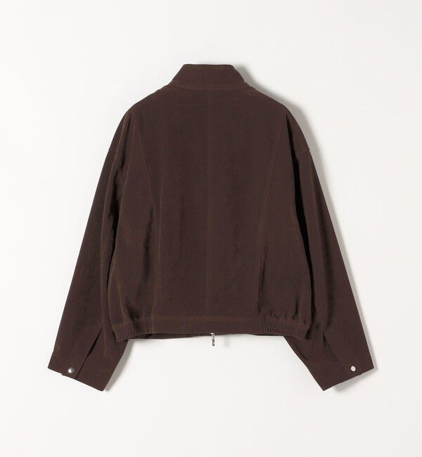 quaranciel「quaranciel〈洗濯機可能〉ポリエステル スエード スタンドカラー ジップ ショート ブルゾン」|ブルゾン・スタジャン|