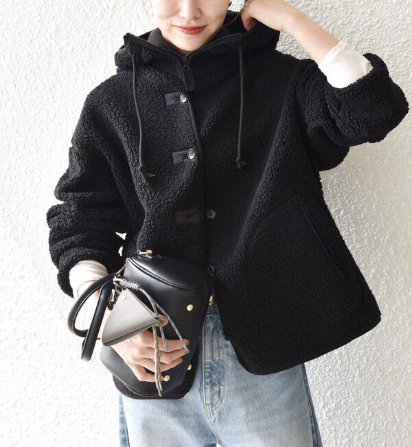 SHIPS any「SHIPS any:〈洗濯機可能〉ボア フリース 2WAY フーディー ブルゾン」|ブルゾン・スタジャン|