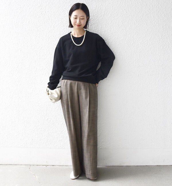 SHIPS for women「【WEB限定】〈手洗い可能〉パール調 ネックレス チャーム 付 ドルマン スウェット」|スウェット・ジャージ|