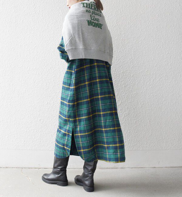 SHIPS any「SHIPS any:〈洗濯機可能〉タータン チェック ロング シャツ ワンピース」|ワンピース|