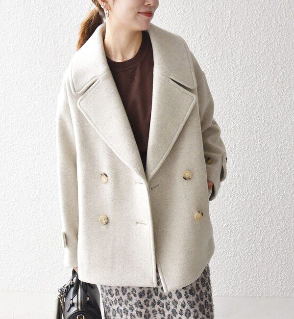 SHIPS any「SHIPS any: カシミヤ ミックス テーラード ショート Pコート」|ピーコート|