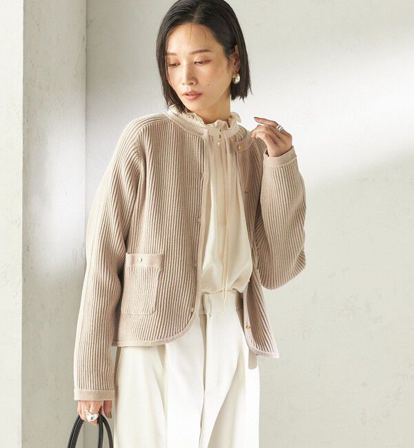SHIPS for women「〈手洗い可能〉モール リブ クルーネック カーディガン」|カーディガン|