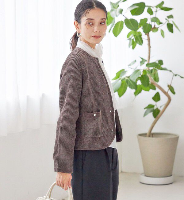 SHIPS for women「〈手洗い可能〉モール リブ クルーネック カーディガン」|カーディガン|