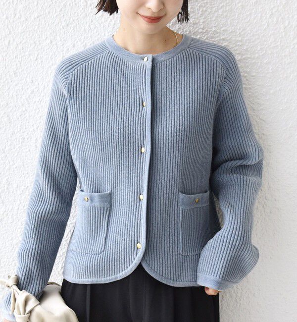 SHIPS for women「〈手洗い可能〉モール リブ クルーネック カーディガン」|カーディガン|