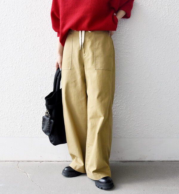 SHIPS any「SHIPS any:〈洗濯機可能〉ドロスト イージー ワイド ストレート ベイカー パンツ」|その他|