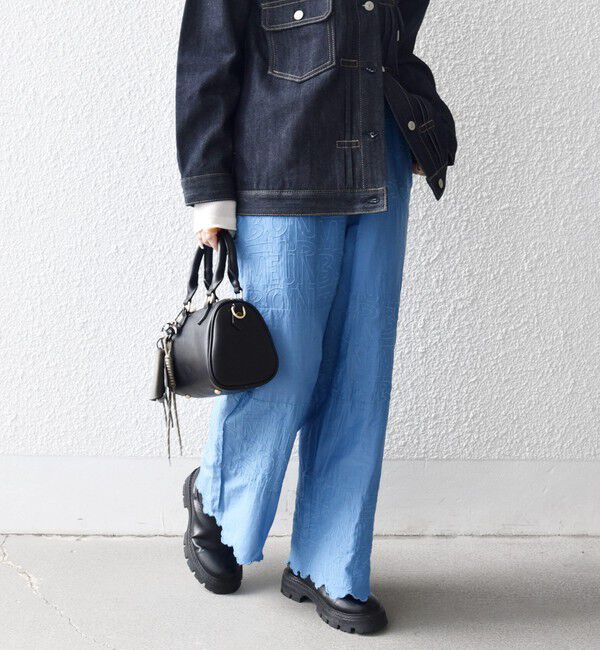 SHIPS any「bon_meur:〈洗濯機可能〉ロゴ エンブロイダリー パッチワーク ワイド パンツ」|その他|