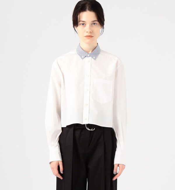 CABaN「コットンタイプライター クロップドシャツ」|シャツ・ブラウス|