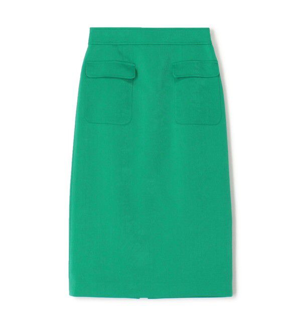 Ballsey「ブラッシュドサテン サイドポケットタイトスカート」|タイト|55 グリーン
