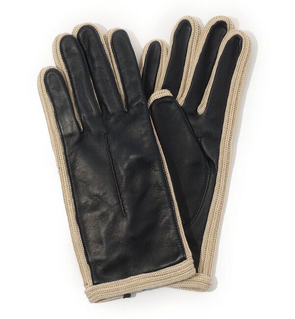 TOMORROWLAND GOODS「Milona Paris クロシェコンビグローブ」|手袋|68 ネイビー系