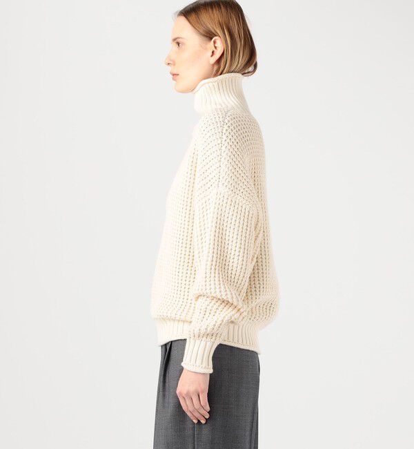 CABaN「コットンカシミヤワッフル タートルネックプルオーバー」|ニット・セーター|