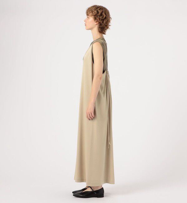 MACPHEE「トリアセテートポリエステルサテン ダブルストラップキャミソールワンピース」|ワンピース|