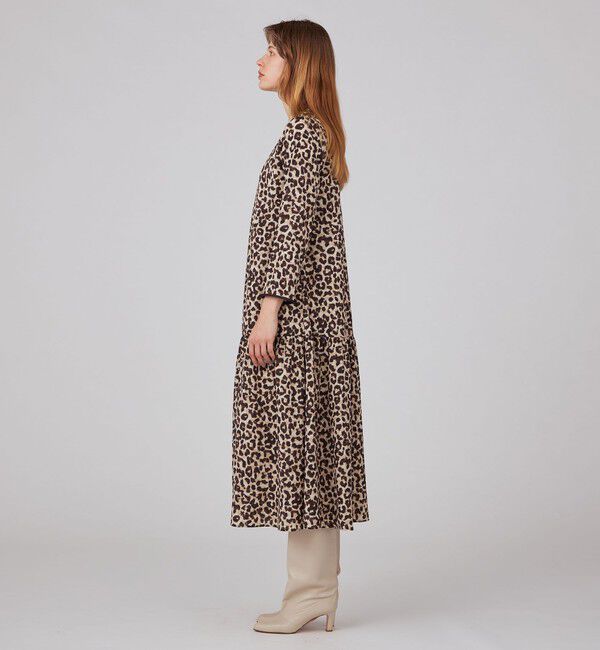 Ballsey「レオパードプリント フレアギャザーワンピース」|ワンピース|