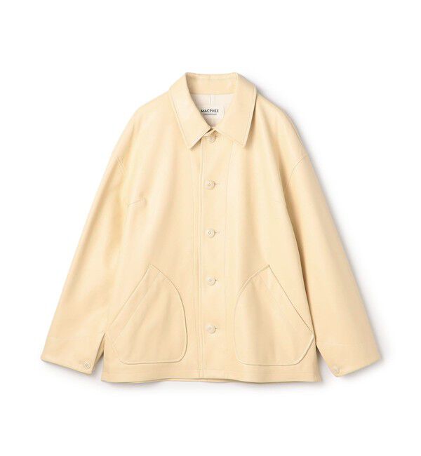 MACPHEE「レザーライク カバーオール」|ブルゾン・スタジャン|41 ライトベージュ
