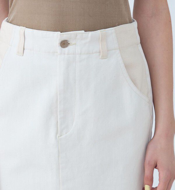 MACPHEE「ピグメントドリルクロス Iラインスカート」|タイト|