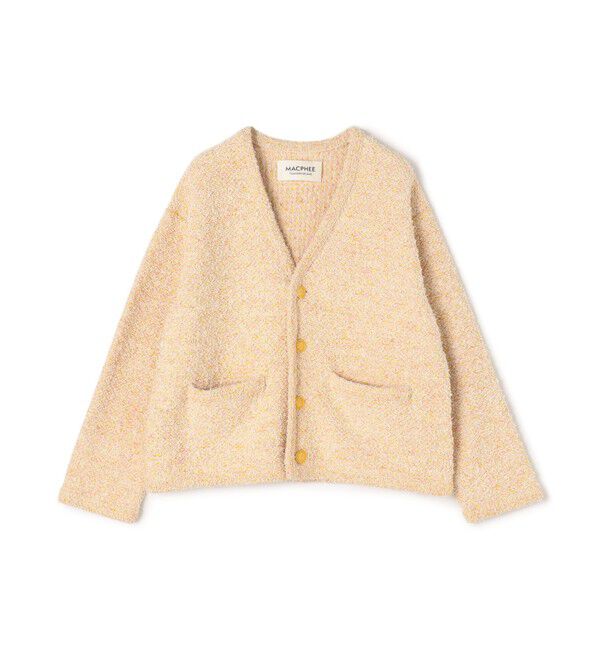 MACPHEE「ツイードニット Vネックカーディガン」|カーディガン|42 ライトベージュ系