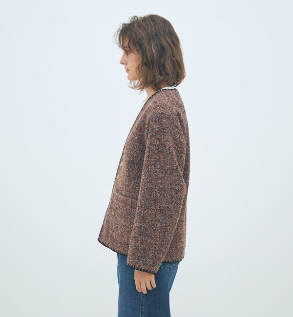 MACPHEE「スライバージャージー Vカラージャケット」|ノーカラージャケット|