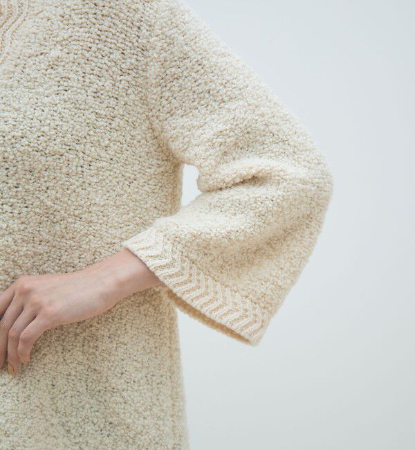 MACPHEE「プレーンスラブ キーネックプルオーバー」|ニット・セーター|