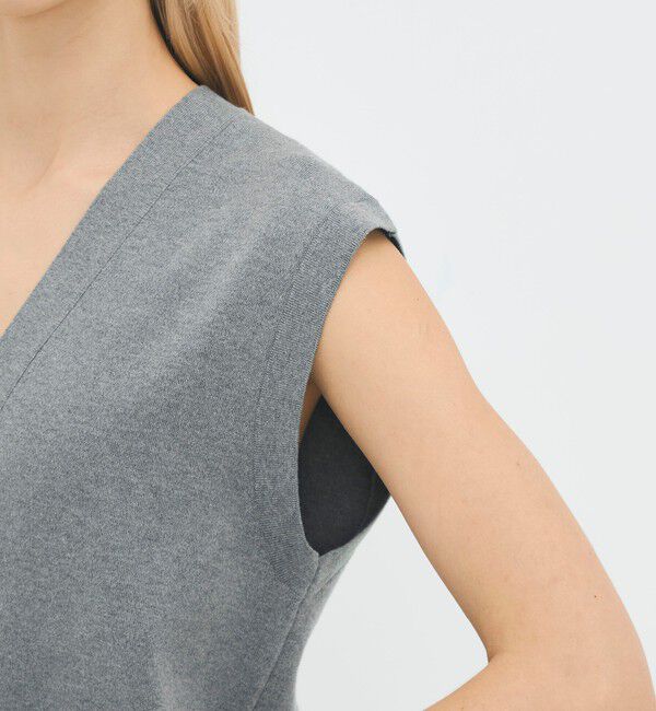 CABaN「コットンカシミヤ Vネックドロップショルダーベスト」|ベスト・ジレ|