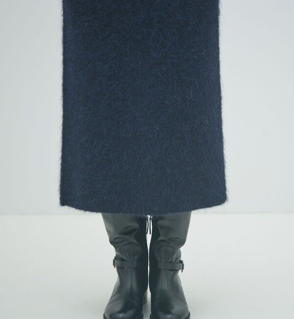 MACPHEE「シャギーアルパカ ストレートスカート」|タイト|