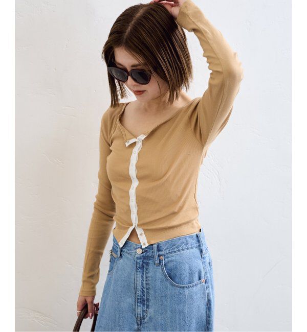 U by SPICK&SPAN「《追加2》シフォンテレコカットトップス」|Tシャツ・カットソー|