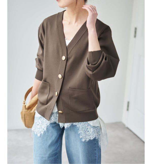 Spick and Span「《一部店舗+WEB限定》ウォッシャブルVネックカーディガン」|カーディガン|