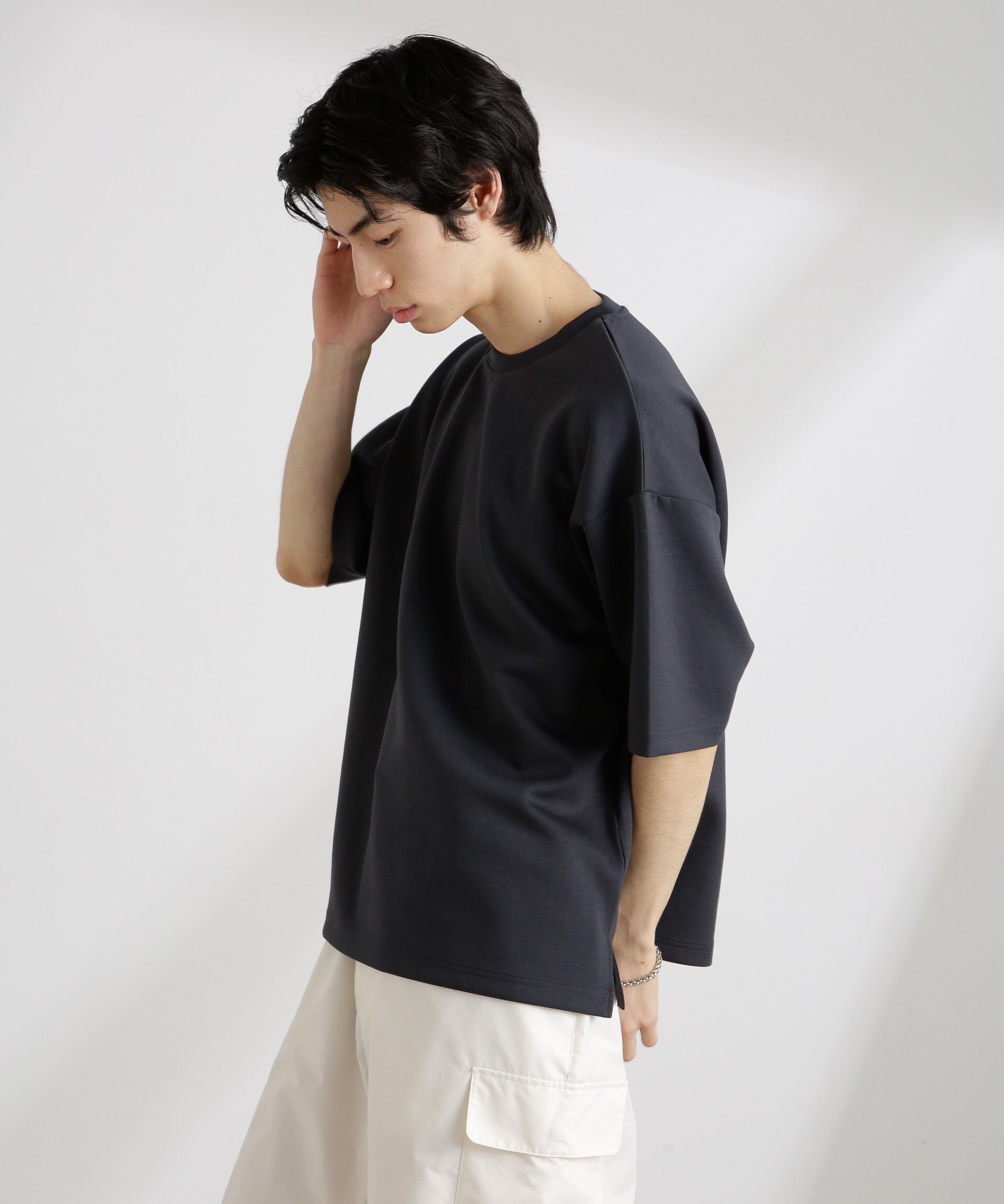 nano･universe「ワイドダンボールTシャツ 半袖」|Tシャツ・カットソー|スミクロ1