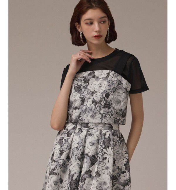 GRACE CONTINENTAL「アンティークフラワーベアトップ」|その他|ブラック