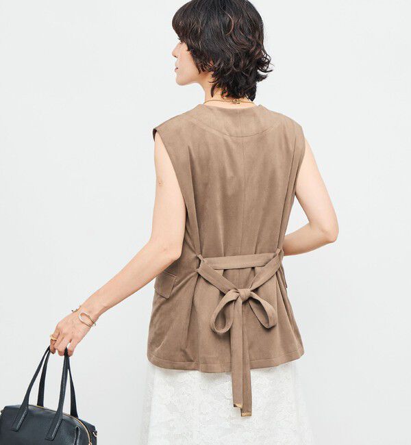 NOLLEY'S「《セットアップ対応》ストレッチスエードベルテッドジレ」|ベスト・ジレ|