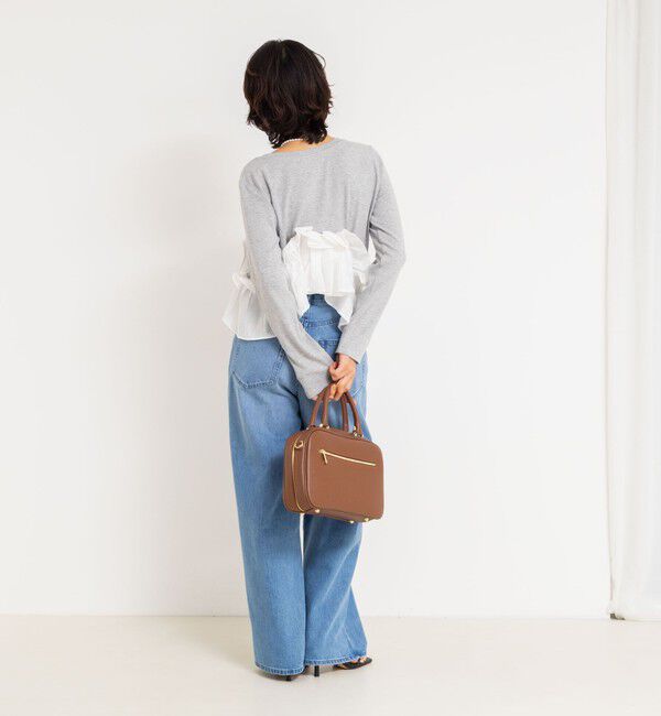 Rie Miller「3WAYリブフリルロンT」|Tシャツ・カットソー|