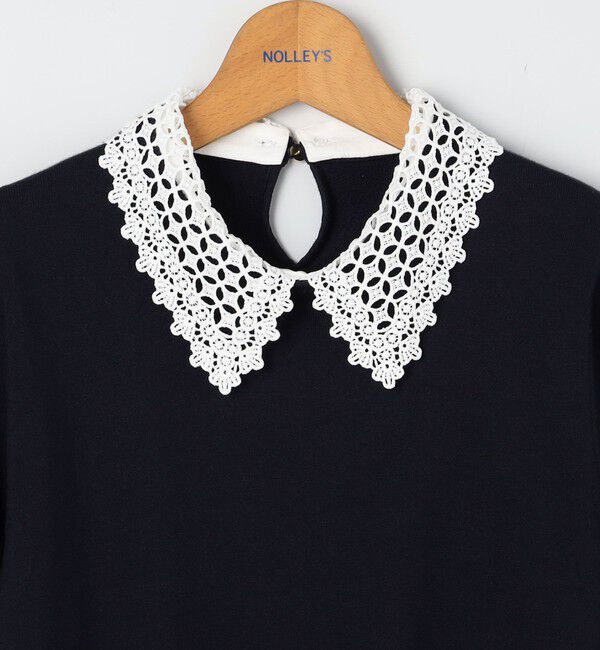 NOLLEY'S「《手洗い可能》襟レース2WAYプルオーバーニット」|ニット・セーター|