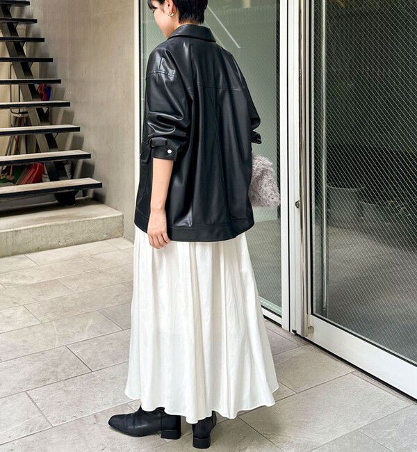 NOLLEY'S sophi「ウォッシャブルレザーサテンギャザースカート」|スカート|