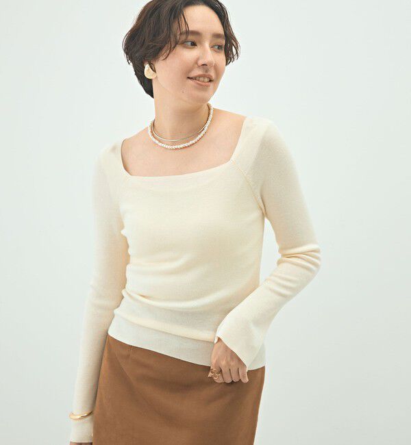 NOLLEY'S sophi「【WEB限定カラーあり】総針スクエアネックプルオーバーニット」|ニット・セーター|