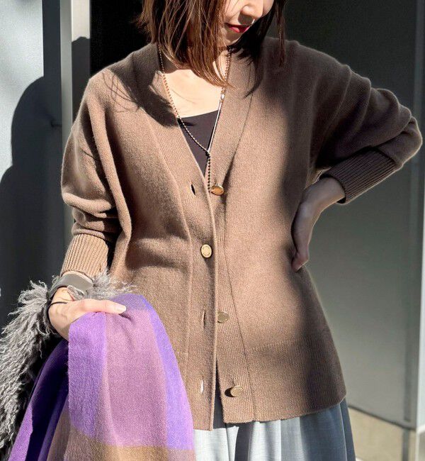 NOLLEY'S「5GノアリスゆったりVネックカーディガン」|カーディガン|ブラウン