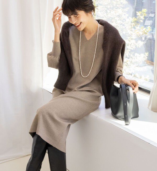 NOLLEY'S sophi「◇【WEB限定】ウォッシャブルラメ総針Vネックコクーンワンピース」|ワンピース|