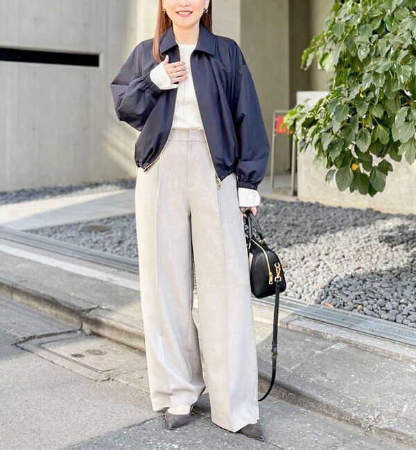 NOLLEY'S sophi「《セットアップ対応》ウォッシャブルドライシャークタックワイドパンツ」|その他|