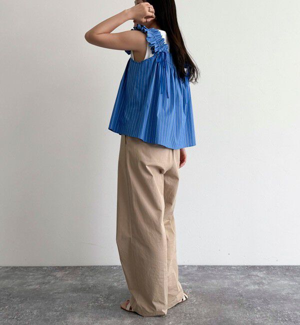 fredy emue「マルチウェイストライプノースリーブブラウス」|シャツ・ブラウス|