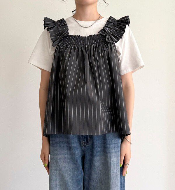 fredy emue「マルチウェイストライプノースリーブブラウス」|シャツ・ブラウス|