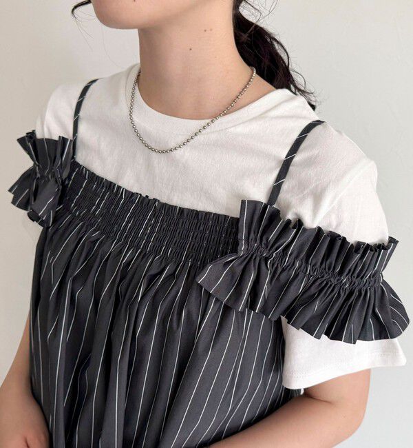fredy emue「マルチウェイストライプノースリーブブラウス」|シャツ・ブラウス|