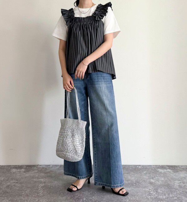 fredy emue「マルチウェイストライプノースリーブブラウス」|シャツ・ブラウス|