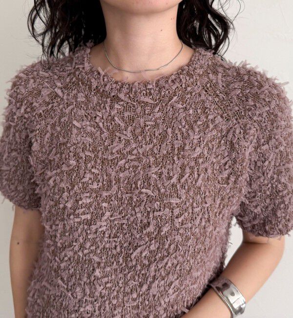 fredy emue「チュールテープ半袖ニットプルオーバー」|ニット・セーター|