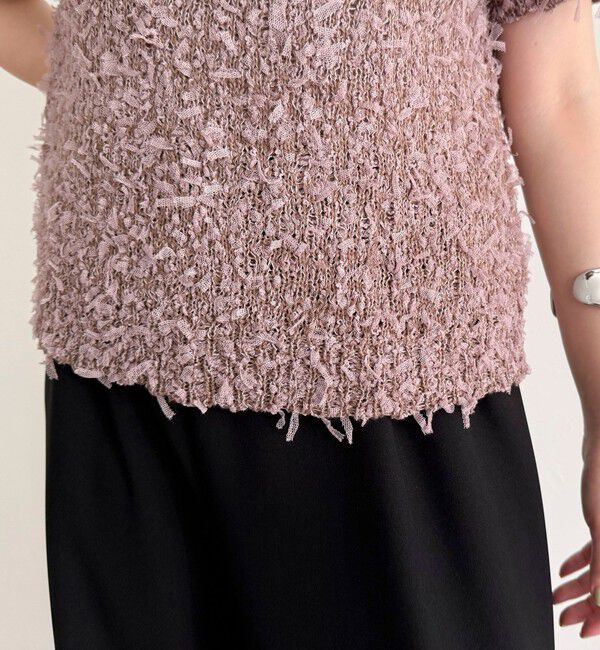 fredy emue「チュールテープ半袖ニットプルオーバー」|ニット・セーター|