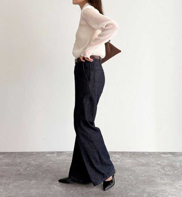 fredy emue「センタープレスデニムスラックス」|デニム|