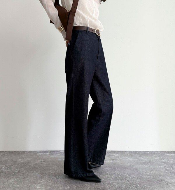 fredy emue「センタープレスデニムスラックス」|デニム|