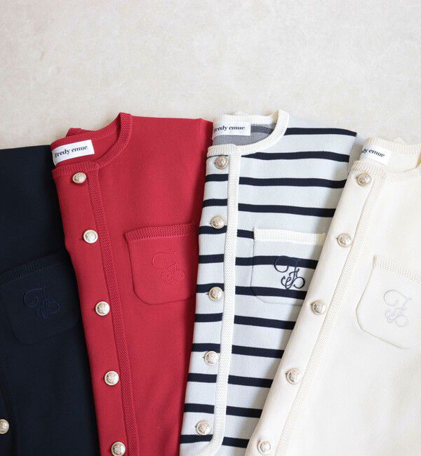 fredy emue「刺繍入りコンパクトニットジャケット」|カーディガン|