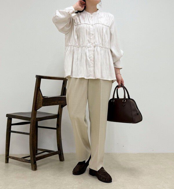 fredy emue「マイクロツイルサテンブラウス」|シャツ・ブラウス|