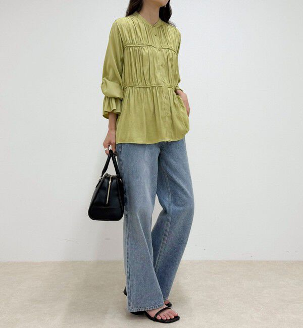 fredy emue「マイクロツイルサテンブラウス」|シャツ・ブラウス|