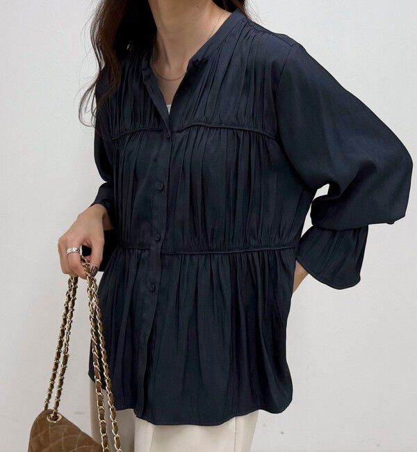 fredy emue「マイクロツイルサテンブラウス」|シャツ・ブラウス|