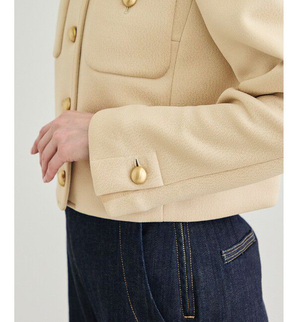 ROPE「金ボタンニットジャケット」|ノーカラージャケット|