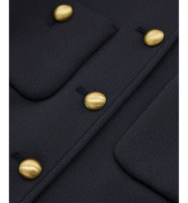 ROPE「金ボタンニットジャケット」|ノーカラージャケット|