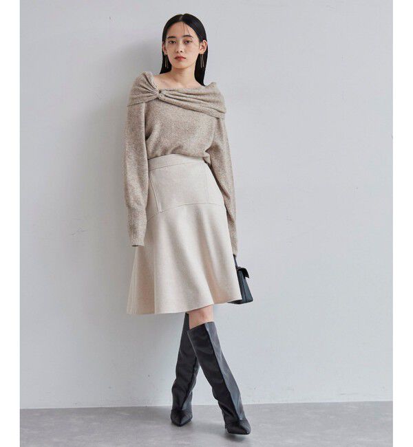 VIS「【洗える】ジャージメルトンニーレングスセミフレアスカート」|スカート|